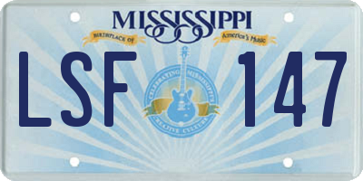 MS license plate LSF147