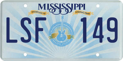 MS license plate LSF149