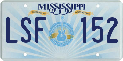 MS license plate LSF152