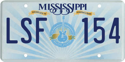 MS license plate LSF154