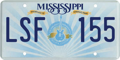 MS license plate LSF155