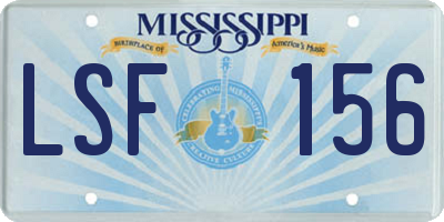 MS license plate LSF156