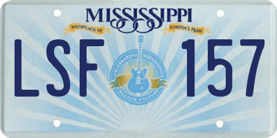 MS license plate LSF157