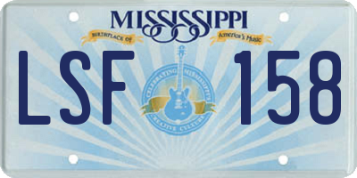 MS license plate LSF158