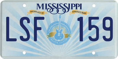 MS license plate LSF159