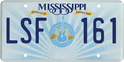 MS license plate LSF161