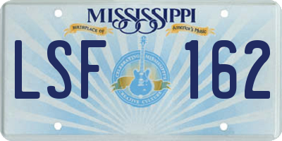 MS license plate LSF162
