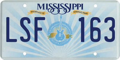 MS license plate LSF163