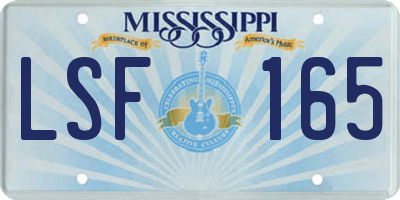 MS license plate LSF165