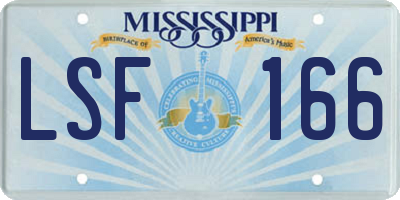 MS license plate LSF166