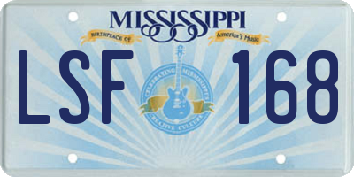 MS license plate LSF168