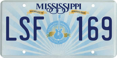 MS license plate LSF169