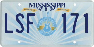 MS license plate LSF171