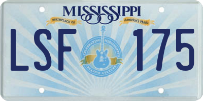 MS license plate LSF175