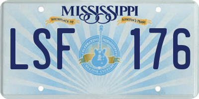 MS license plate LSF176