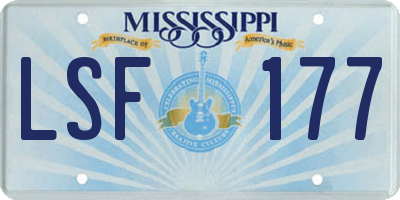 MS license plate LSF177