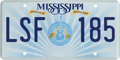 MS license plate LSF185