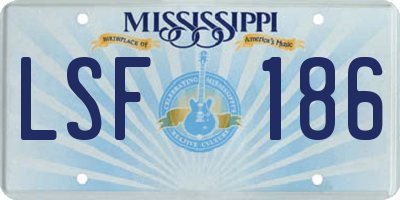 MS license plate LSF186