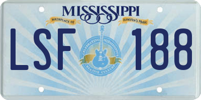 MS license plate LSF188