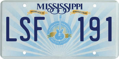 MS license plate LSF191