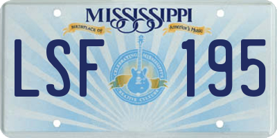 MS license plate LSF195