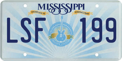 MS license plate LSF199