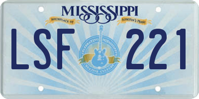 MS license plate LSF221