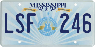 MS license plate LSF246