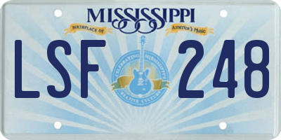 MS license plate LSF248