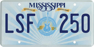 MS license plate LSF250