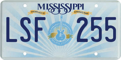 MS license plate LSF255