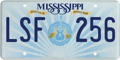 MS license plate LSF256