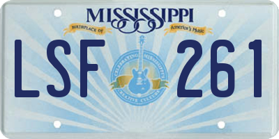 MS license plate LSF261