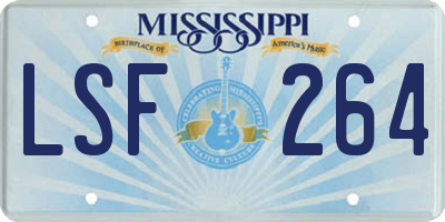 MS license plate LSF264