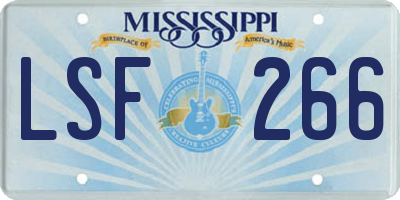 MS license plate LSF266