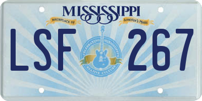 MS license plate LSF267