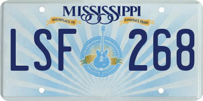 MS license plate LSF268
