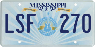 MS license plate LSF270