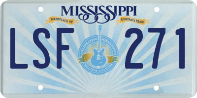 MS license plate LSF271