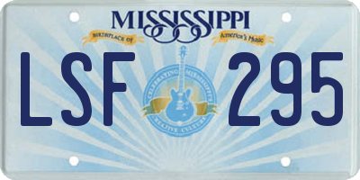 MS license plate LSF295
