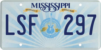 MS license plate LSF297