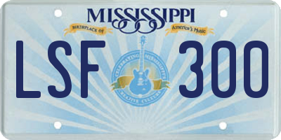 MS license plate LSF300
