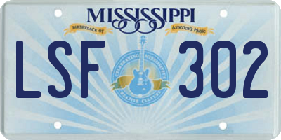 MS license plate LSF302