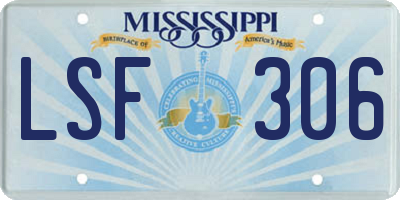 MS license plate LSF306