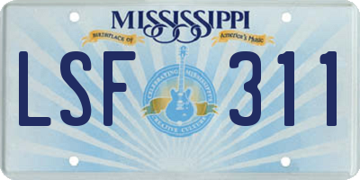 MS license plate LSF311