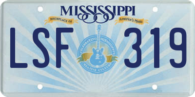 MS license plate LSF319