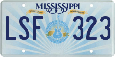 MS license plate LSF323