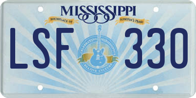 MS license plate LSF330