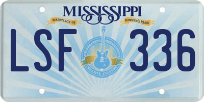 MS license plate LSF336