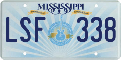 MS license plate LSF338